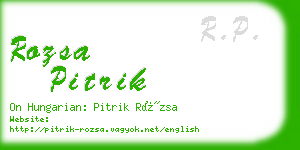 rozsa pitrik business card